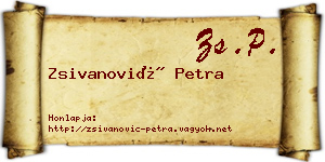 Zsivanović Petra névjegykártya